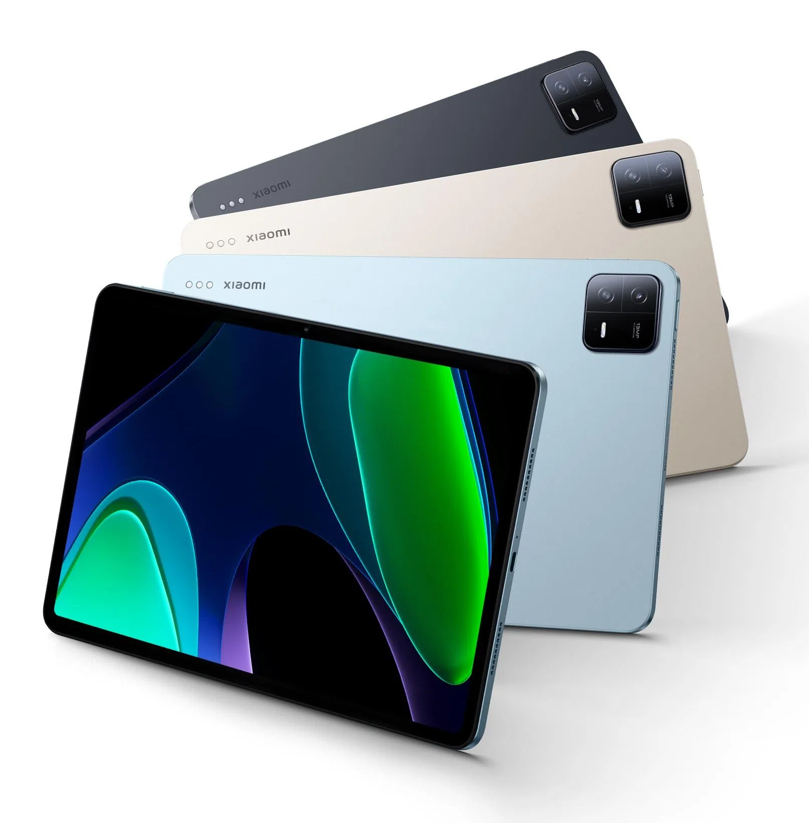小米Pad 6平板电脑采用全金属一体化机身，有灰、金、蓝三种配色。（厂商提供）