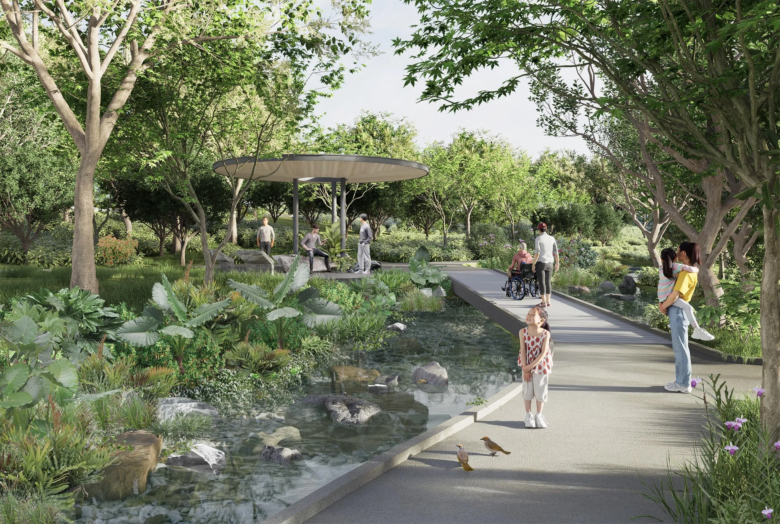 图为武吉巴督自然公园主要入口处，公园局将翻新现有步道和设施，并加强公园与武吉知马自然保护区之间的连接。（公园局构想图）