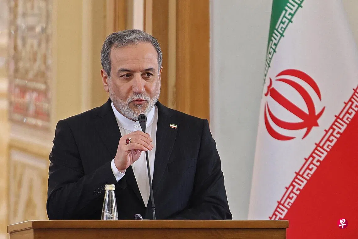 伊朗外交部长阿拉格齐强调伊朗不希望发生战争，并对可能出现误判表示担忧。 （法新社）