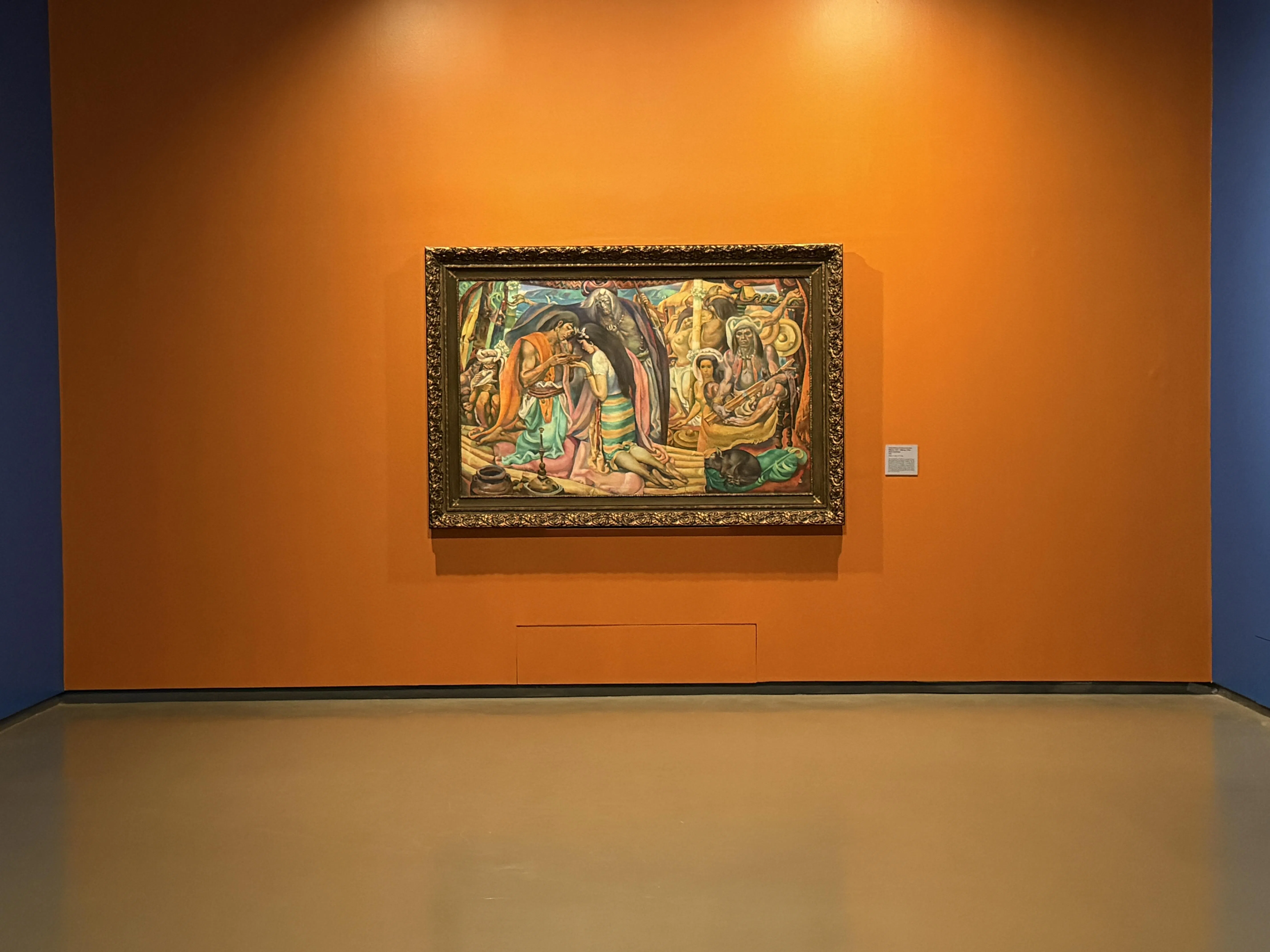 菲律宾壁画家卡洛斯·博通·弗朗西斯科的油画《穆斯林订婚礼》（1958）受墨西哥壁画影响。（国家美术馆提供）