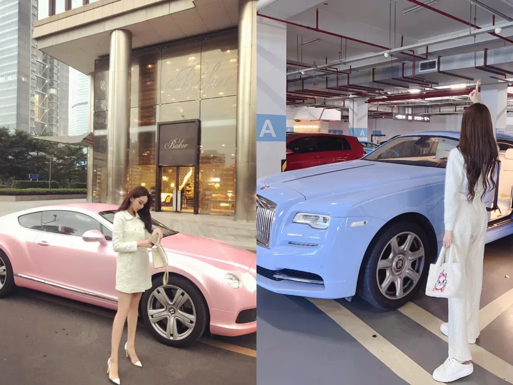 叶珂财力惊人，拥有千万名车代步。（小红书截图）