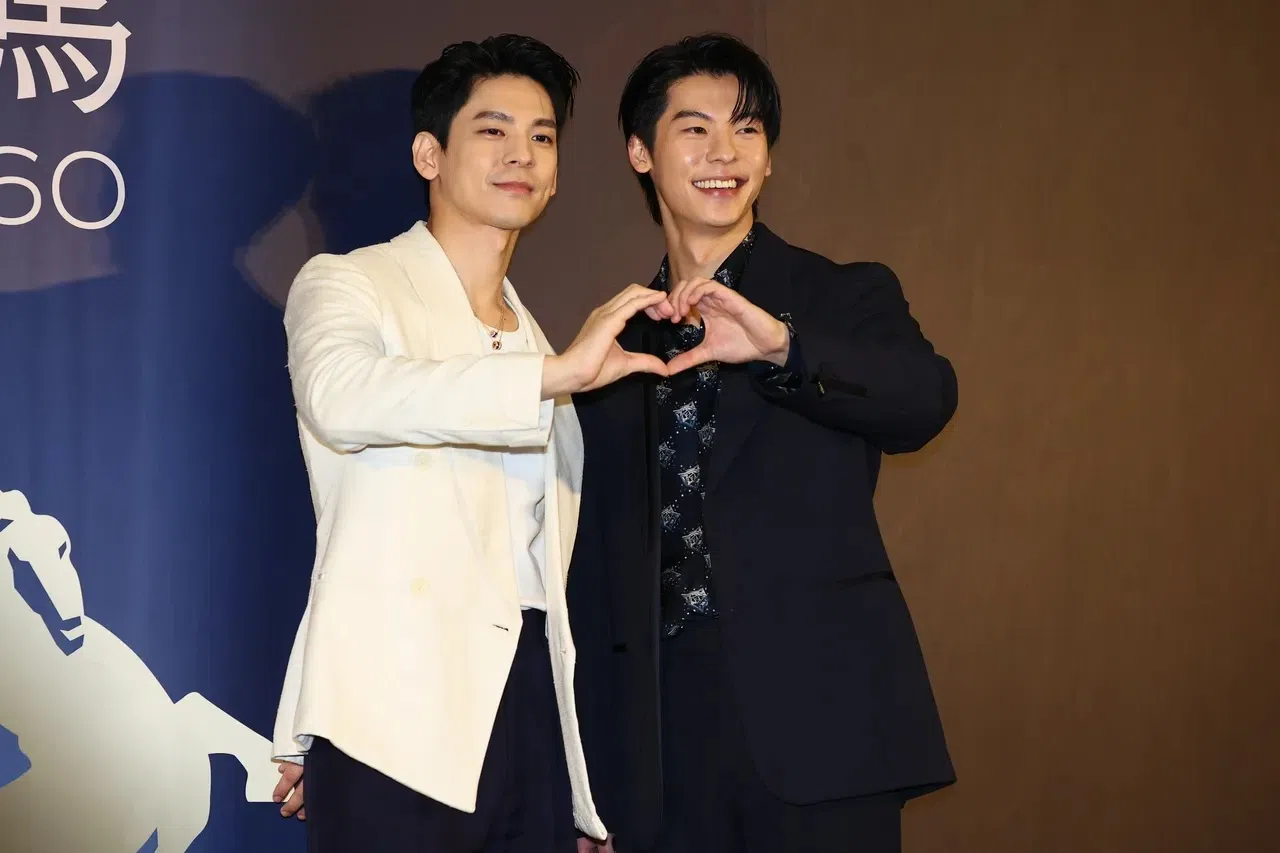 林柏宏（左）和许光汉双双凭《关于我和鬼变成家人的那件事》入围影帝。（互联网）