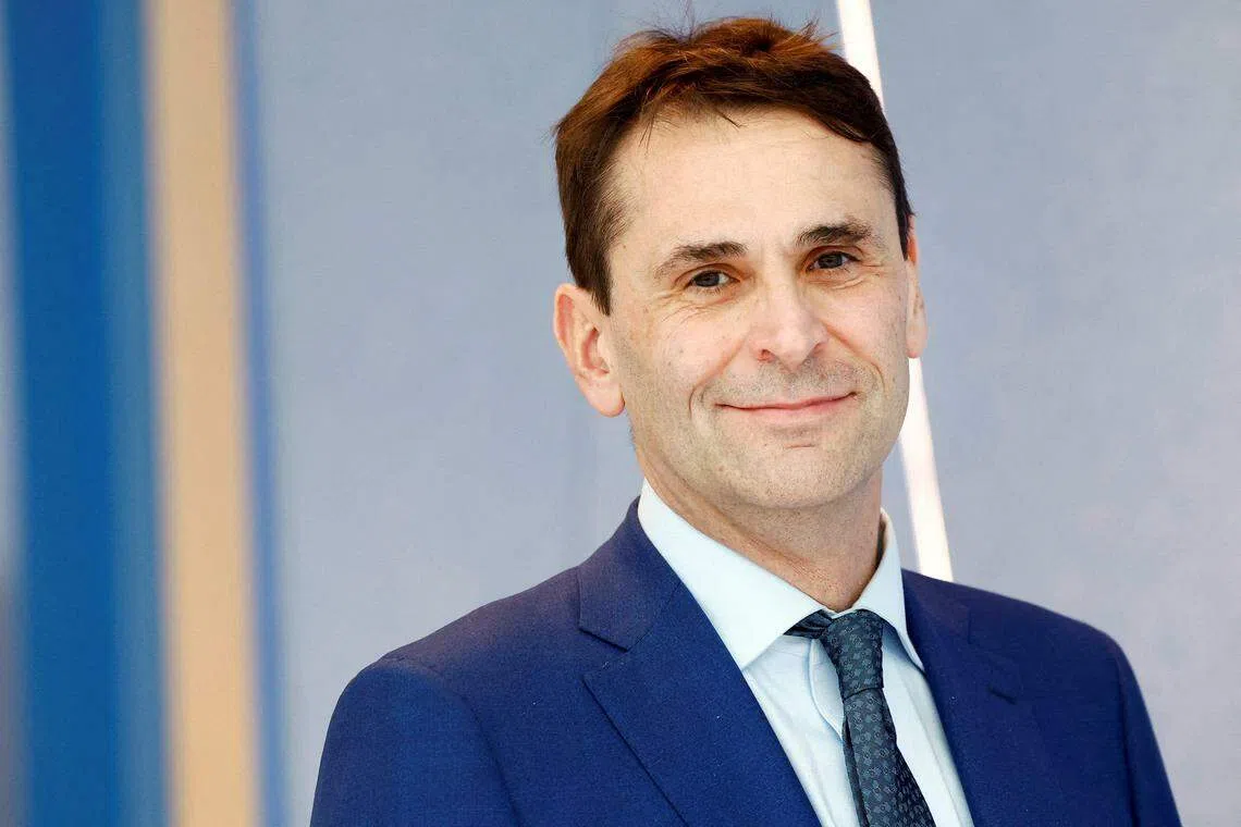 阿斯麦首席执行官克里斯托夫·富凯1月24日出席在荷兰费尔德霍芬举行的一场活动。 （路透社）