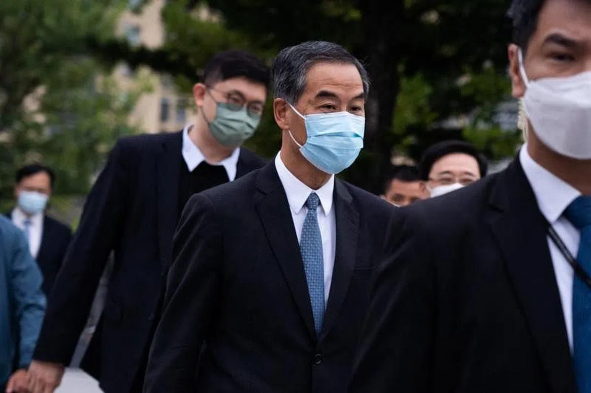 香港前特首梁振英去年10月23日在饶宗颐文化馆参加活动。（法新社）