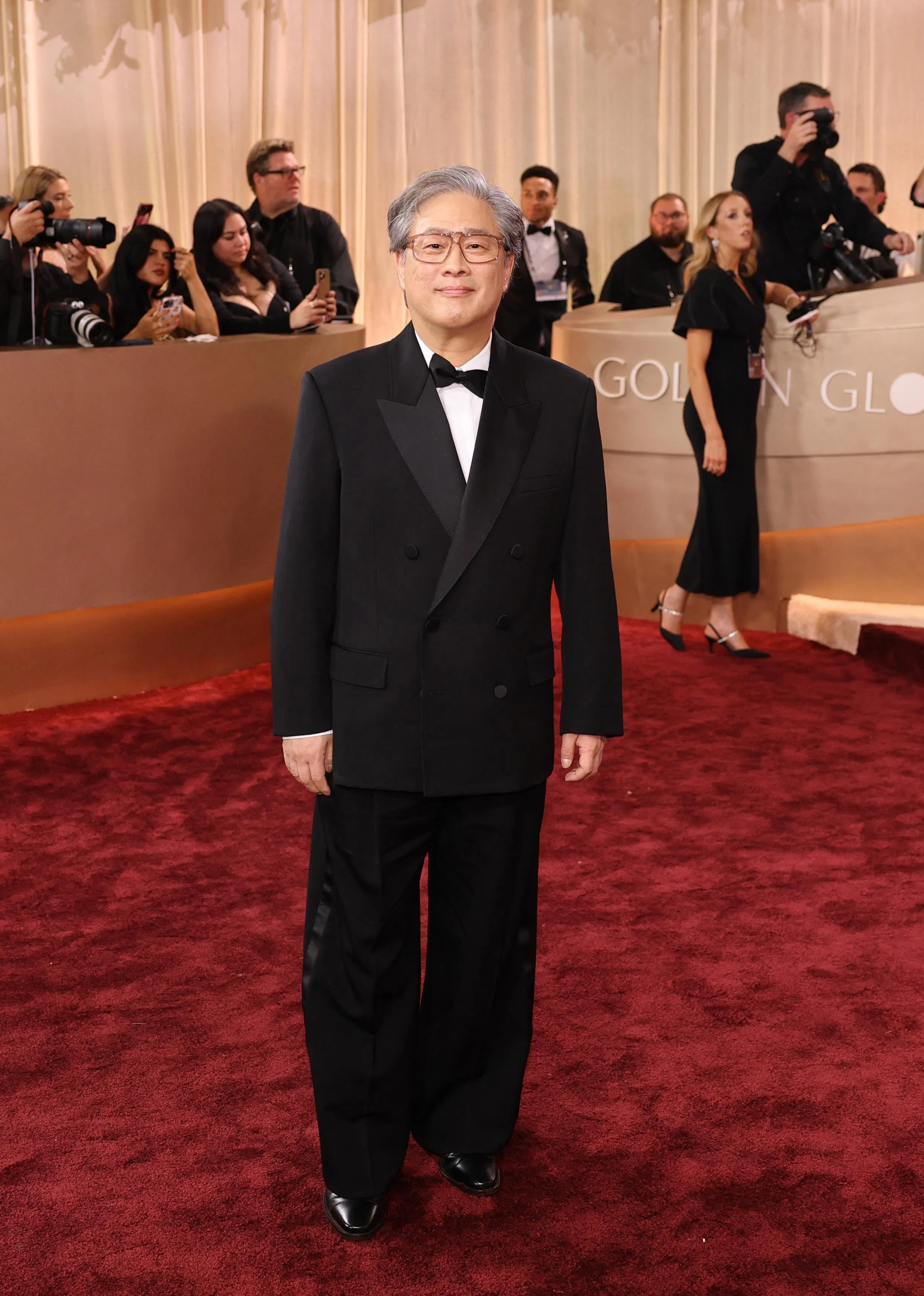 朴赞郁今年1月11日出席好莱坞巨星的金球奖颁奖礼。（路透社）