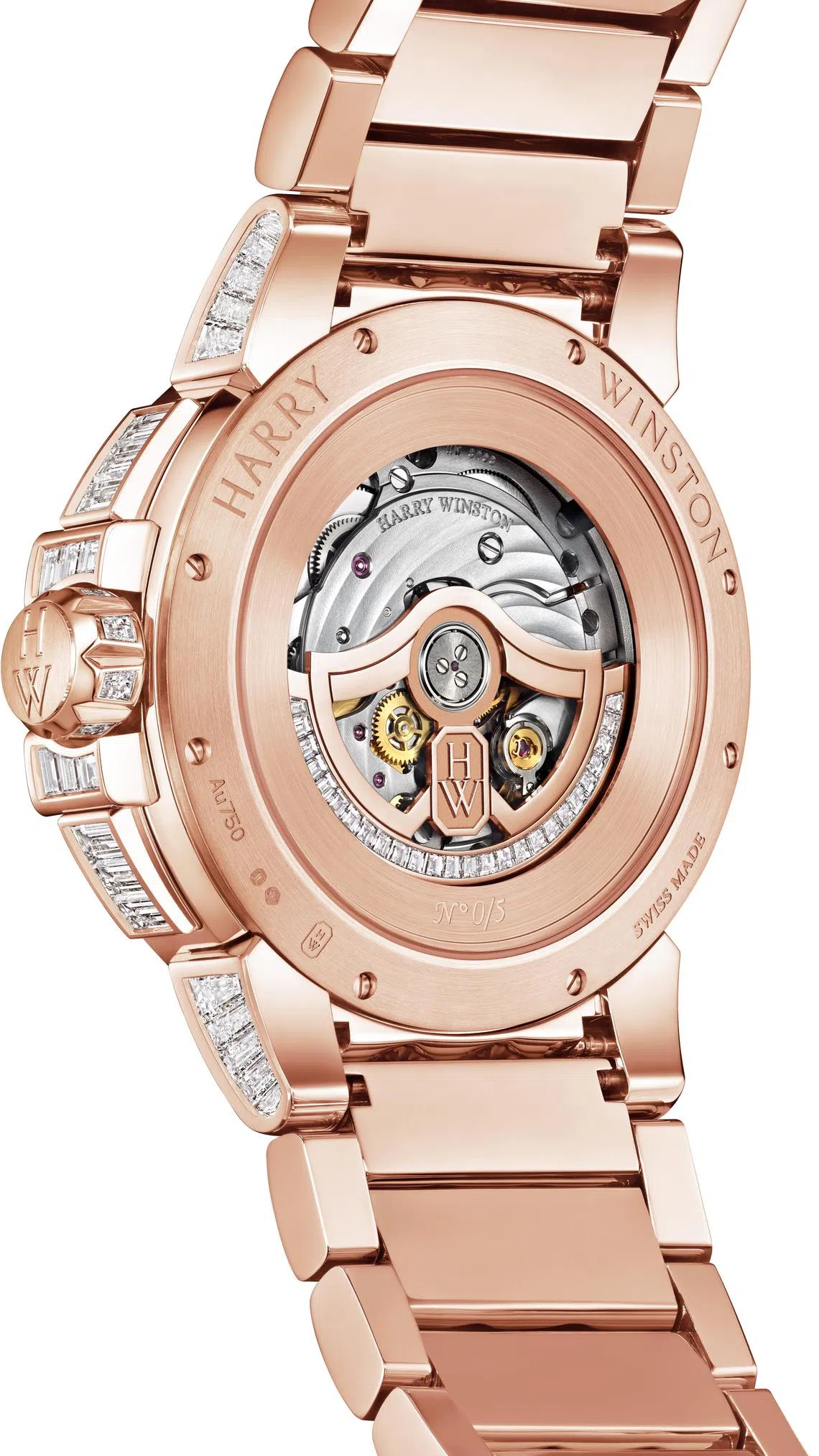 海洋系列腕表搭载HW3206自动上链机芯，具备65小时动力储备。（海瑞温斯顿提供）