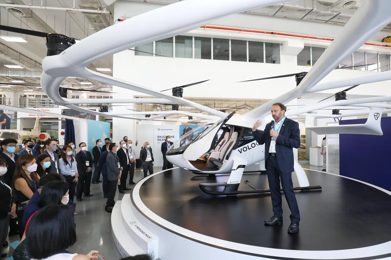 空中德士VoloCity有两个座位和18个旋翼，飞行距离约35公里，飞行高度约100公尺至150公尺。（档案照片）