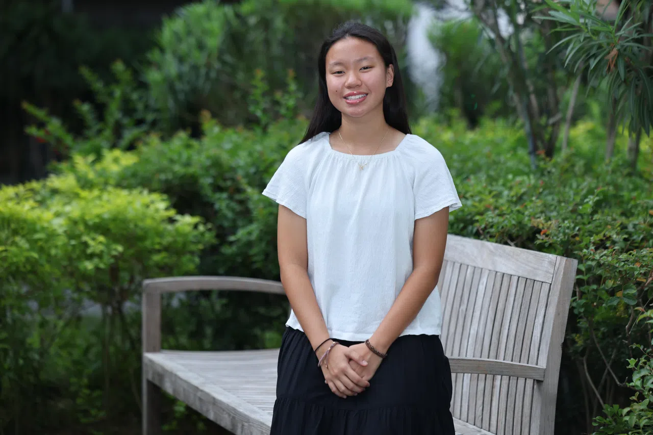 15岁的高嘉盈将跟随作为首批“狮展雄心”奖学金得主之一的姐姐高可盈，到位于美国佛罗里达州的国际管理集团运动学院（IMG Academy）深造。（梁麒麟摄）