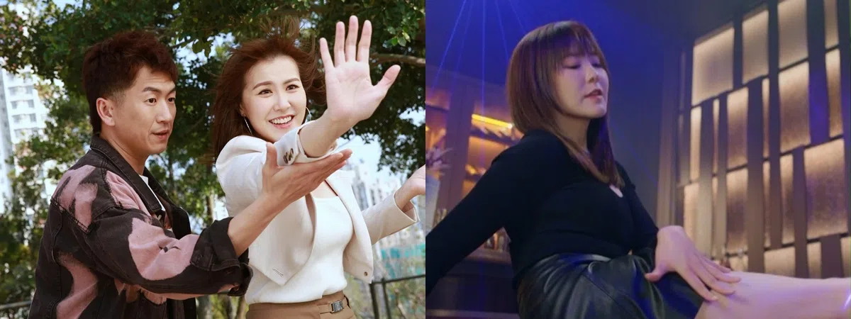 马贯东（左图左起）在剧中暗恋刘佩玥，而刘佩玥（右图）饰演的房地产经纪见钱眼开，为钱不惜出卖色相。（互联网）