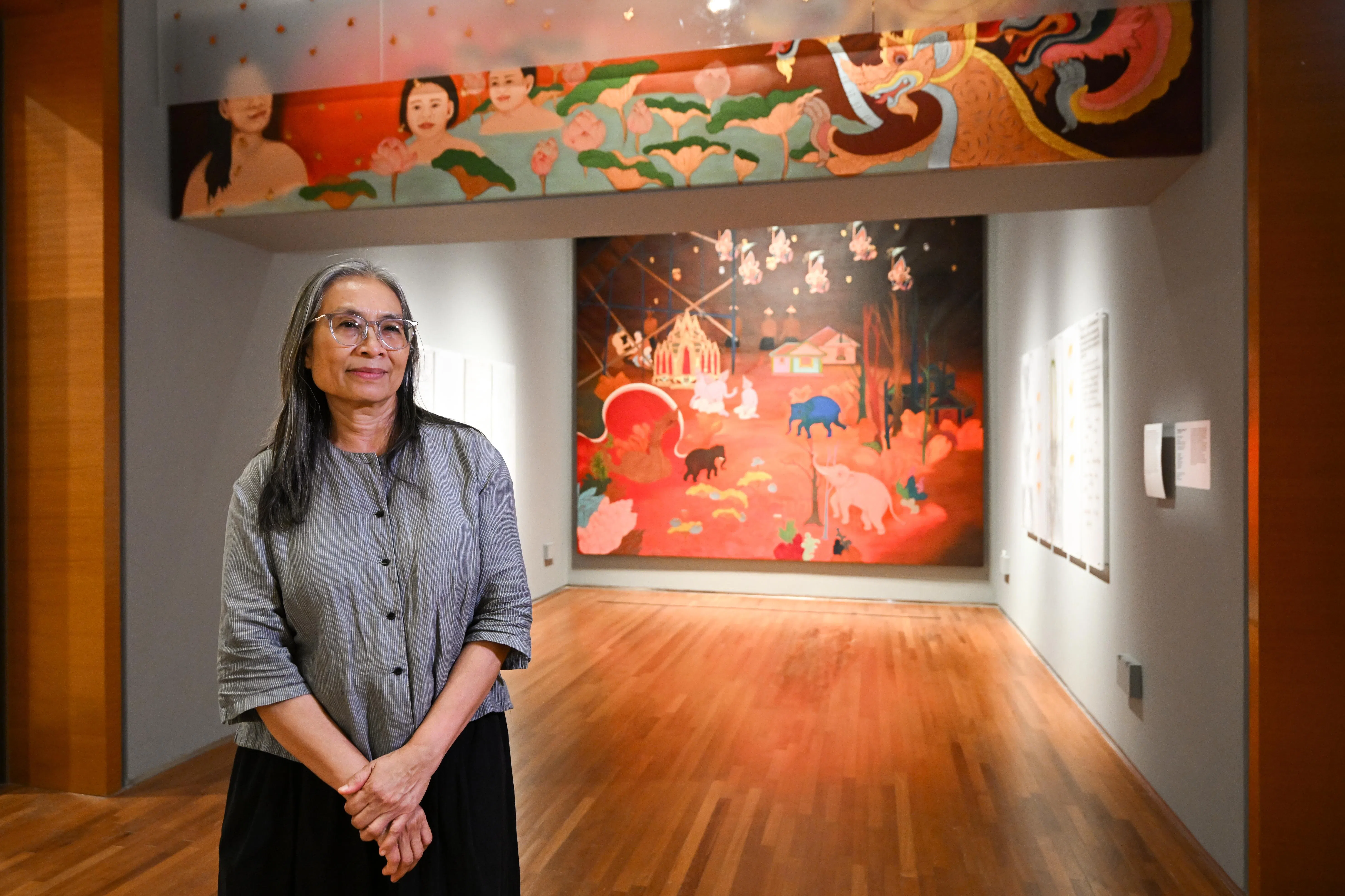 泰国艺术家帕普塔万·苏万纳库特期待观者进入《太阳的咒语》空间感受体验。（海峡时报）