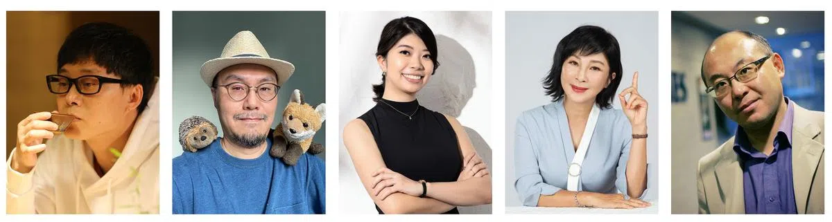 海外嘉宾如林夕（左起）、董启章、黄怡、吴淡如和张力奋等作家届时将越洋连线，在书展现场通过大荧幕与本地观众会面。