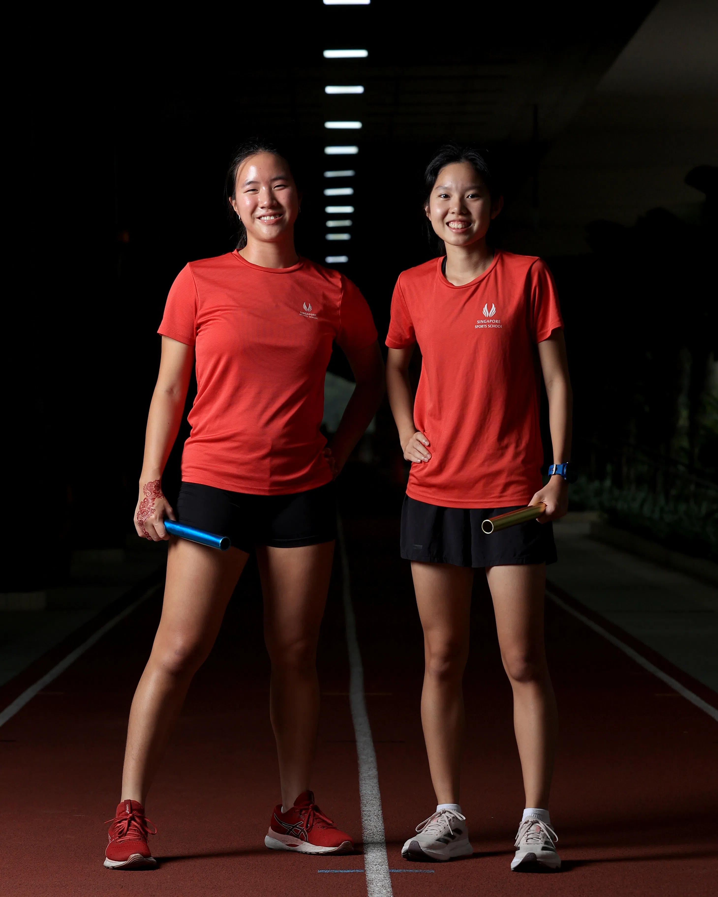 ⁠刘思暄（左）和蔡思宇，新加坡体育学校学生（龙国雄摄）