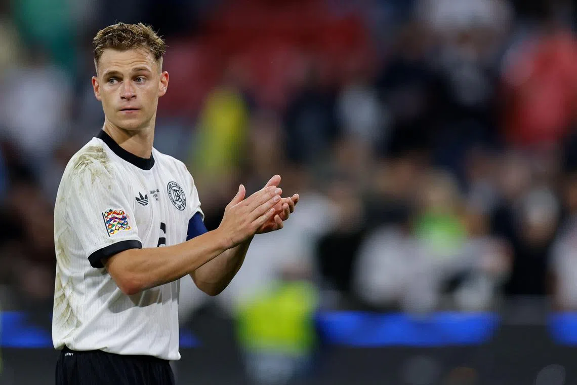 德国队在比赛初期的攻势十分迅猛，但未能取得进球。下半场他们的状态明显有所下滑，德国队长基米希认为，球队不该这么早就失去耐心。（法新社）