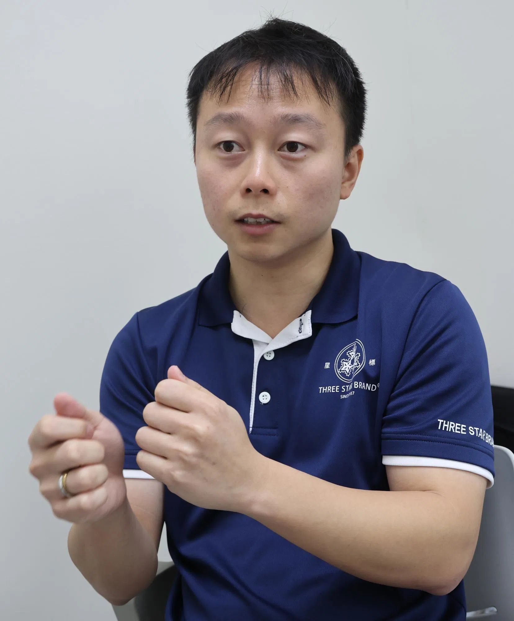 Three Star Brand目前由第四代接班人陈育川经营。（蔡振鸿摄）