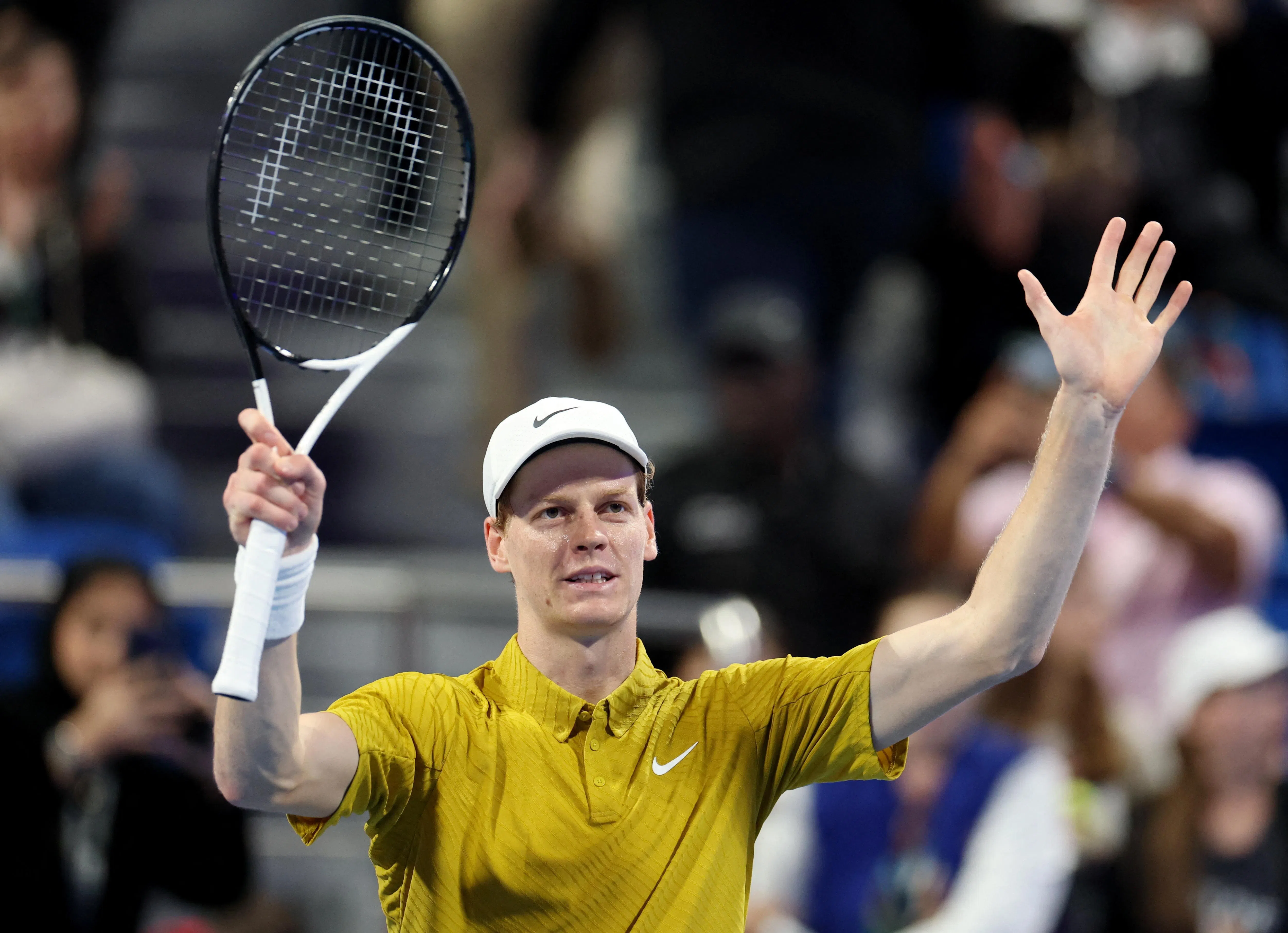 辛纳以2比0轻取澳洲选手波普林，晋级八强。（路透社）