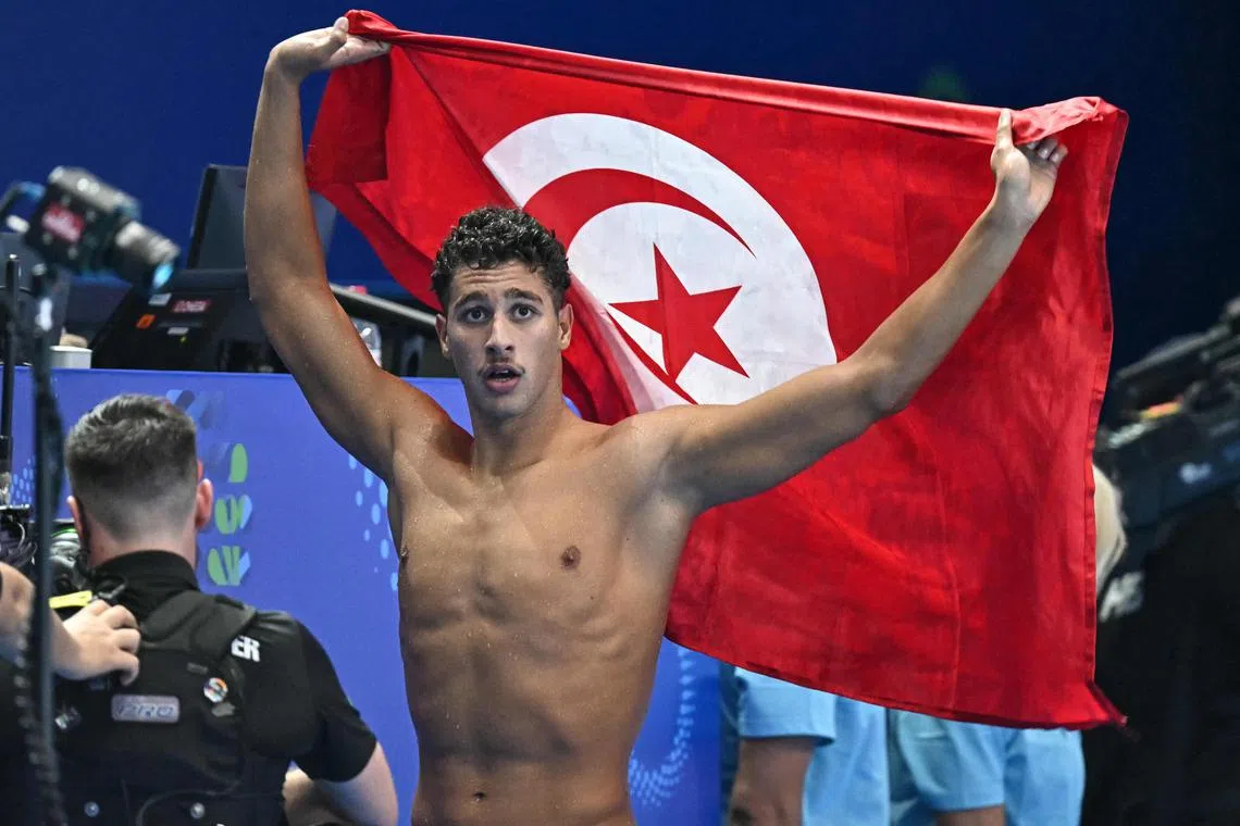 突尼斯在本届世锦赛的两枚金牌来自20岁的焦阿迪。（法新社）