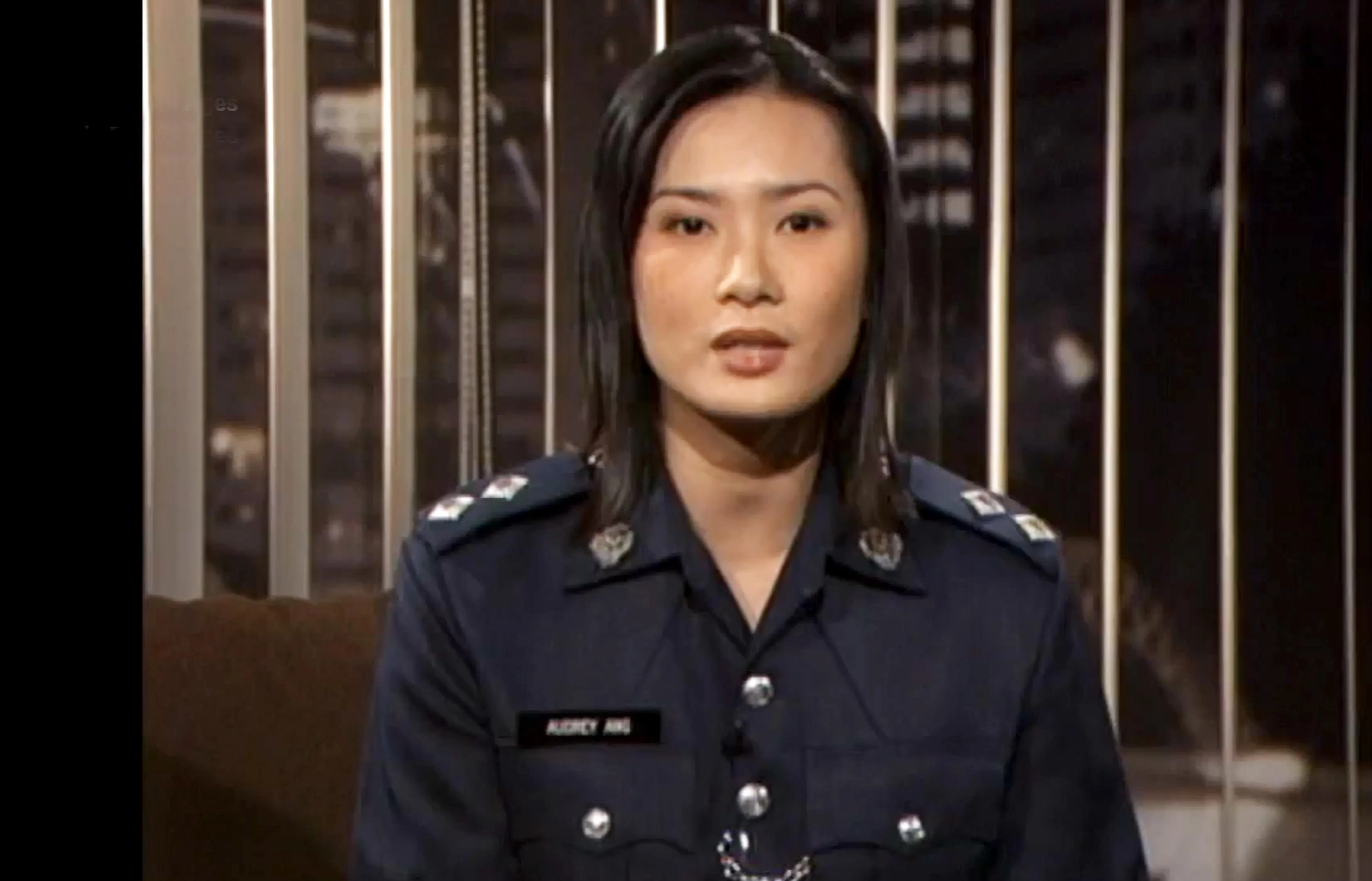 汪慧玲于2000年至2006年担任《绳之以法》主持人，她当时在警察公共事务局任职。她于2008年借调到内政部，目前担任内政部国际组织与安全司司长。（节目截图）
