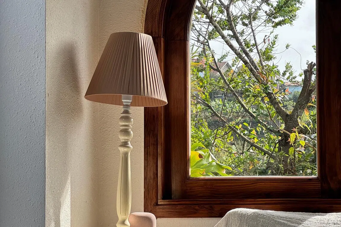 民宿客厅一角，被法式氛围环绕。 （陈慧琳摄）