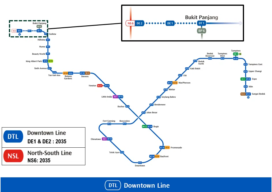 滨海市区线将从武吉班让终点站延长，连接至南北线。（陆路交通管理局提供）
