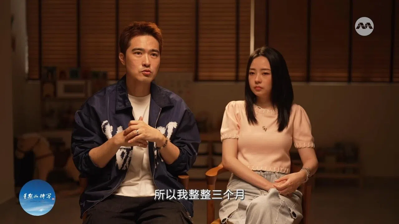 李腾与妻子Gina上《星期二特写之来不及说再见》谈六年前失去宝宝的伤痛。（新传媒提供）