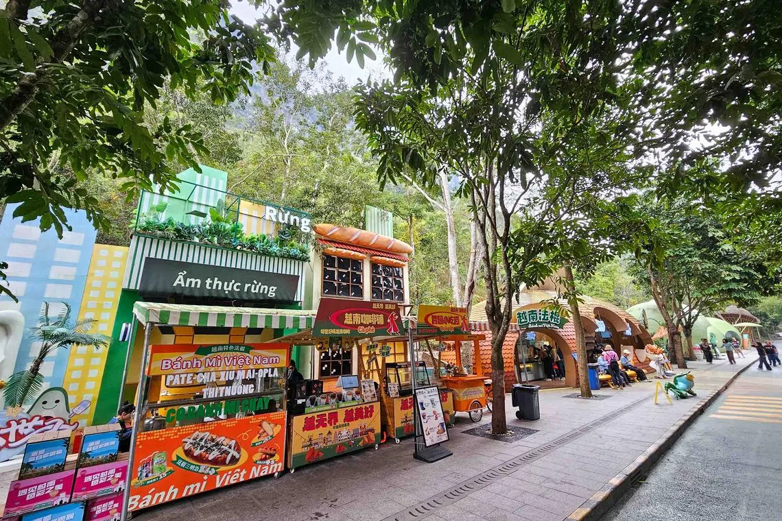 中越风情街有各种中越美食。（客桑摄）