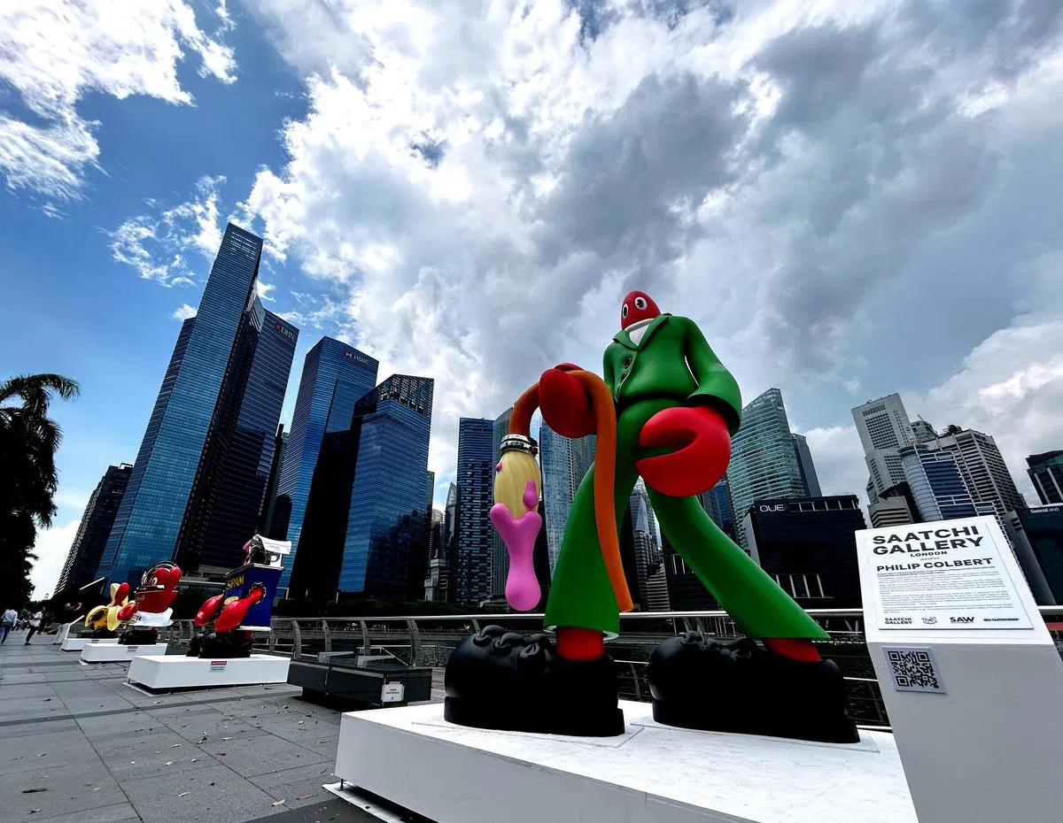 位于滨海湾濒水步道（Marina Bay Waterfront Promenade）有4座“Lobstars”巨型龙虾雕塑（王昀诗摄）。