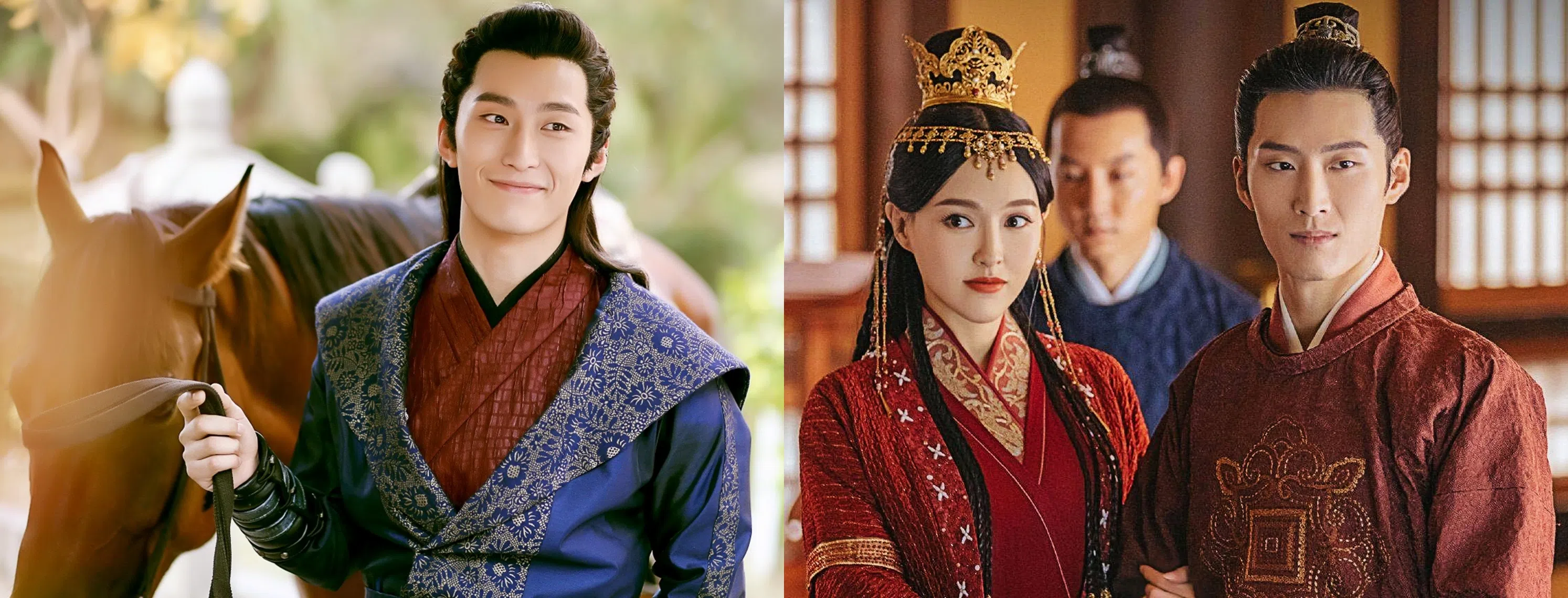 窦骁凭《楚乔传》中燕洵一角走红（左），右图为他与唐嫣主演的2022年剧《燕云台》。（互联网）