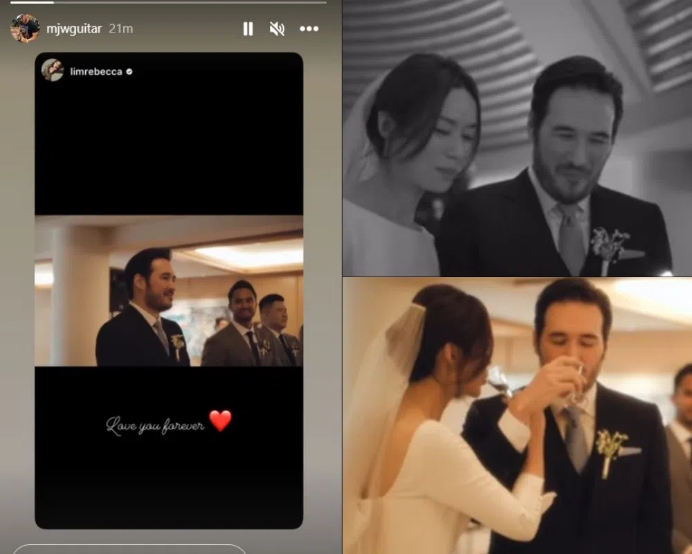 林慧玲在社媒贴出视频，分享婚礼当天的幸福时刻。（视频载图）