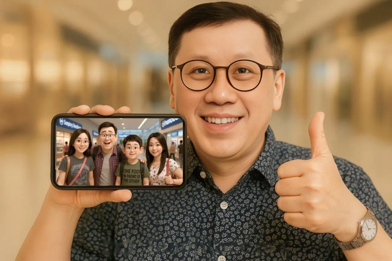 温金华利用AI技术将自己的形象融入动画。（受访者提供）