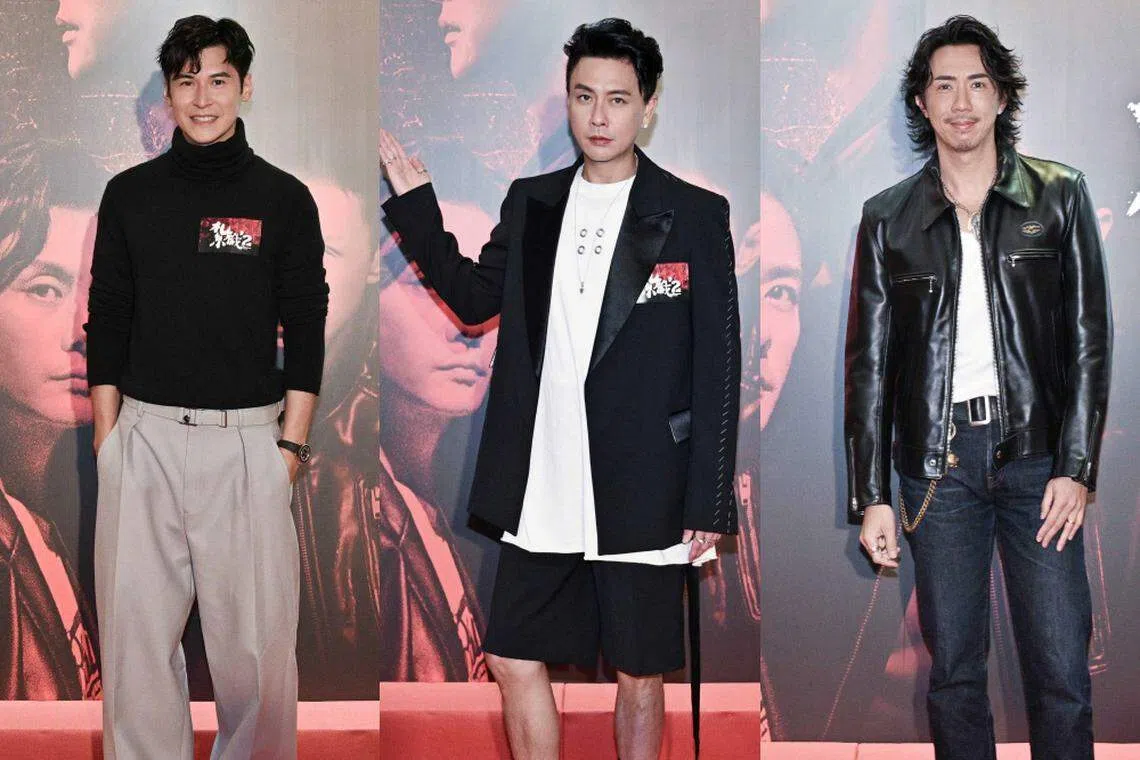 陈家乐（左起）、黄宗泽和张继聪在片中饰演从小一起长大的兄弟。（邵氏机构提供）