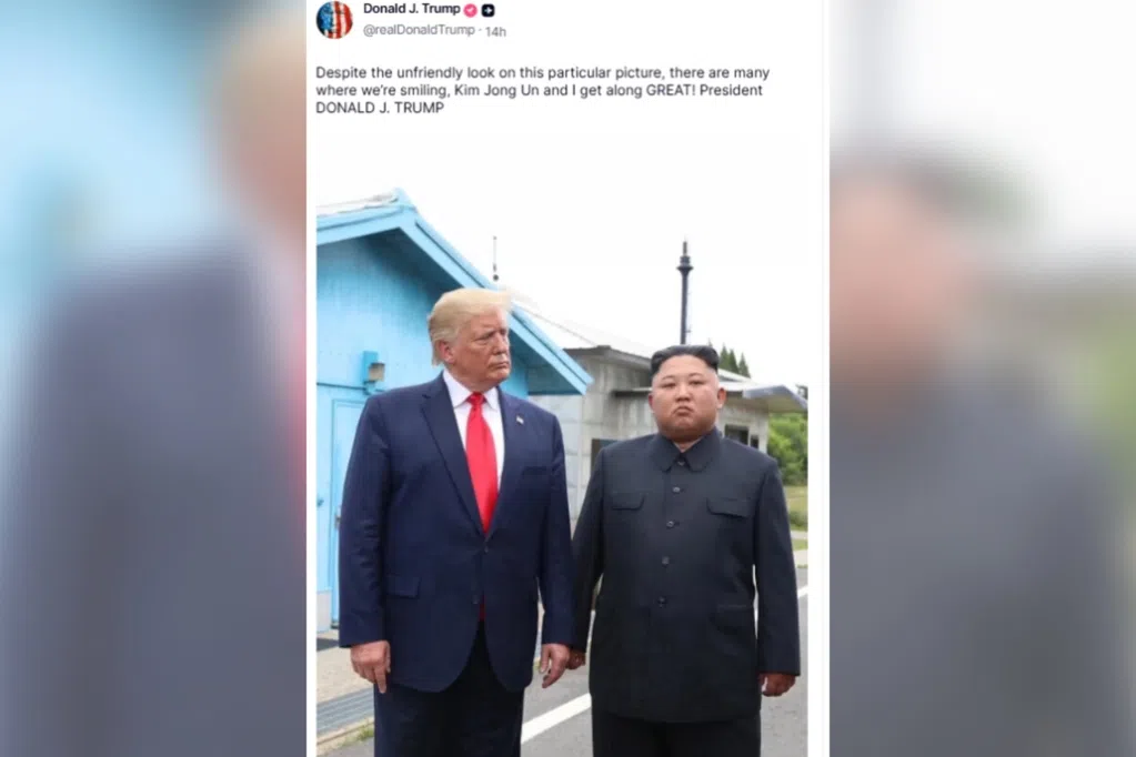 特朗普上传与金正恩合影 或释放重启朝美会谈信号