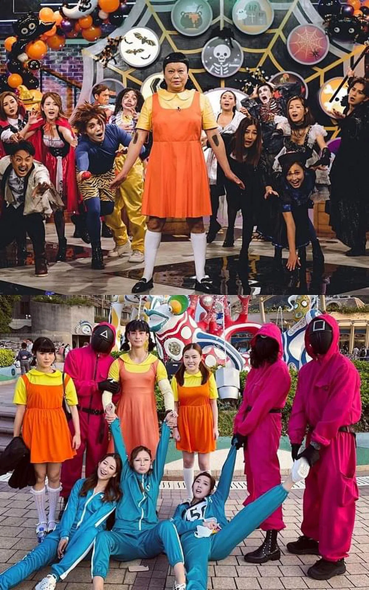 高海宁（上图后排左一）和何广沛（后排右一）都抢不到阮兆祥的C位。何浩文（下图左三）的大头娃娃造型比身边的罗天宇、陈嘉桓、周志康都引人注意。（IG）