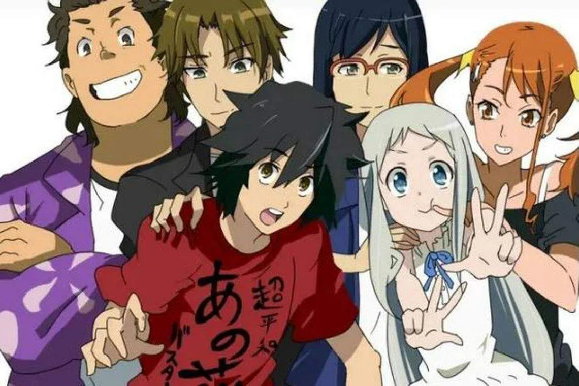 由六名青梅竹马的小朋友组成的“超和平Busters”因女主角本间芽衣子意外死亡，剩下的五人各自因心存芥蒂，关系疏离而解散。（互联网）