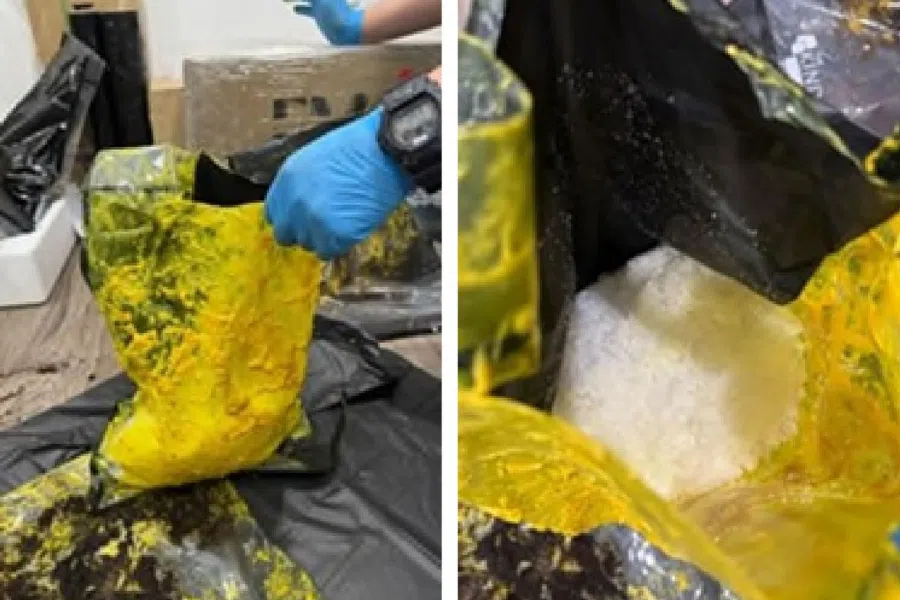 当局拦下在我国中转，要运往新西兰的包裹，搜出超过10公斤冰毒。（中央肃毒局提供）