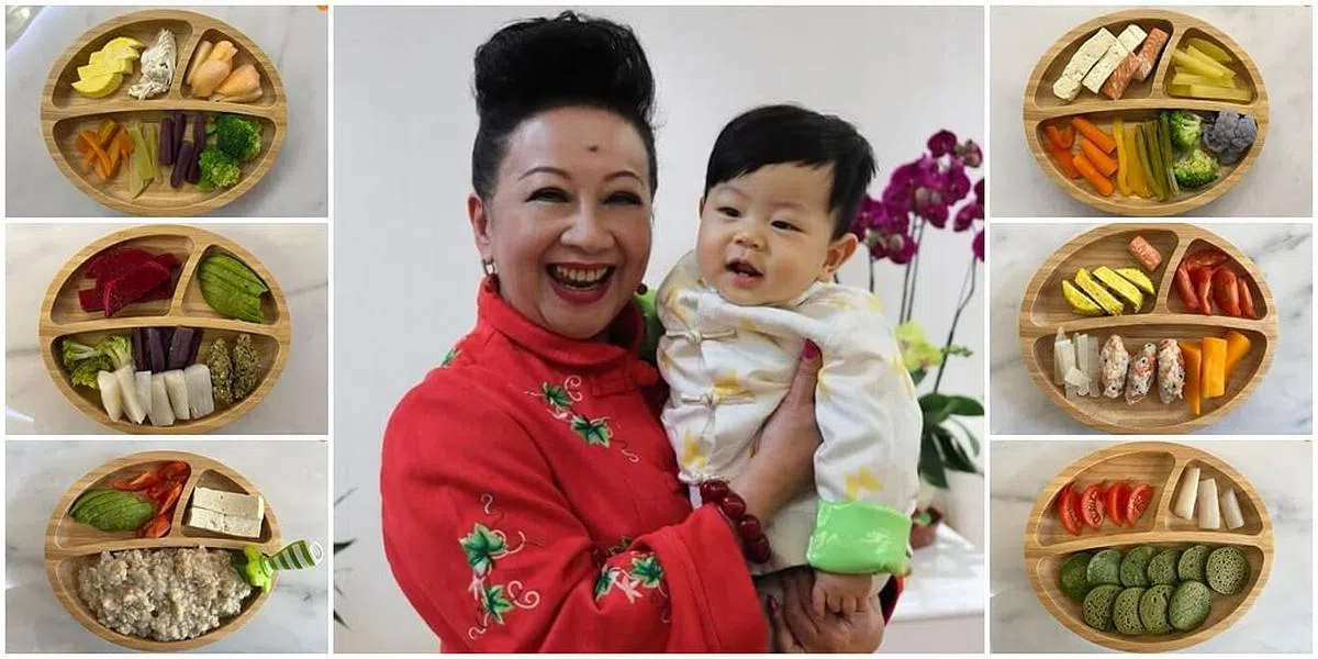 薛家燕的孙子8个月大了，他的媳妇给宝宝在过年时准备各种有营养又看起来好吃的“小盆菜”。（互联网）