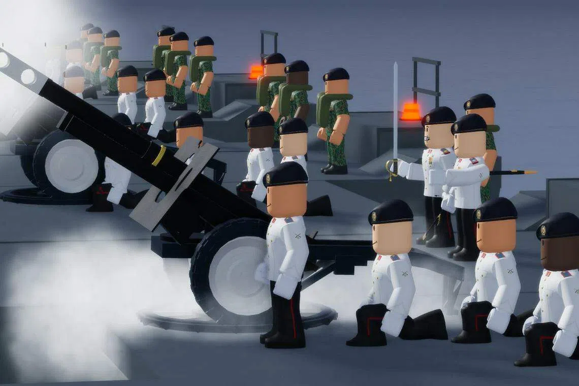 为确保总统礼炮敬礼仪式接近现实，团队录制军人彩排时的音频，并且在玩家鸣放21响礼炮后附上背景说明，让玩家了解仪式的起源。（受访者提供）