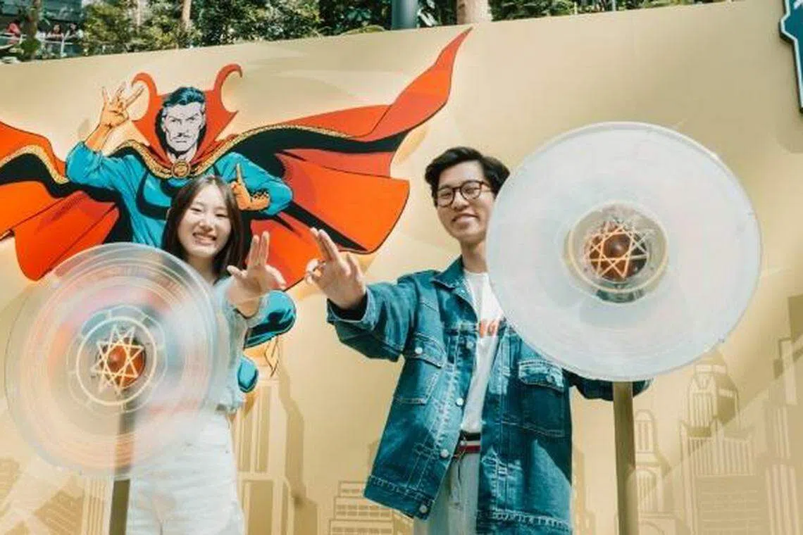 资生堂森林谷的漫威照相点具有互动性。（星耀樟宜提供）