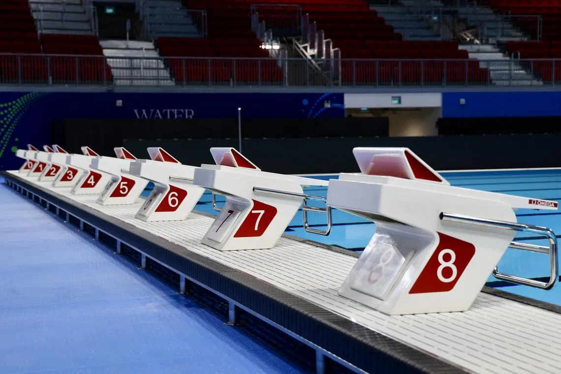 世锦馆使用的OSB11起跳台为巴黎奥运会使用过的起跳台。（陈斌勤摄）