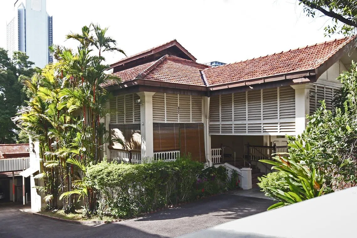 已故建国总理李光耀的故居，坐落在欧思礼路38号。（档案照片）