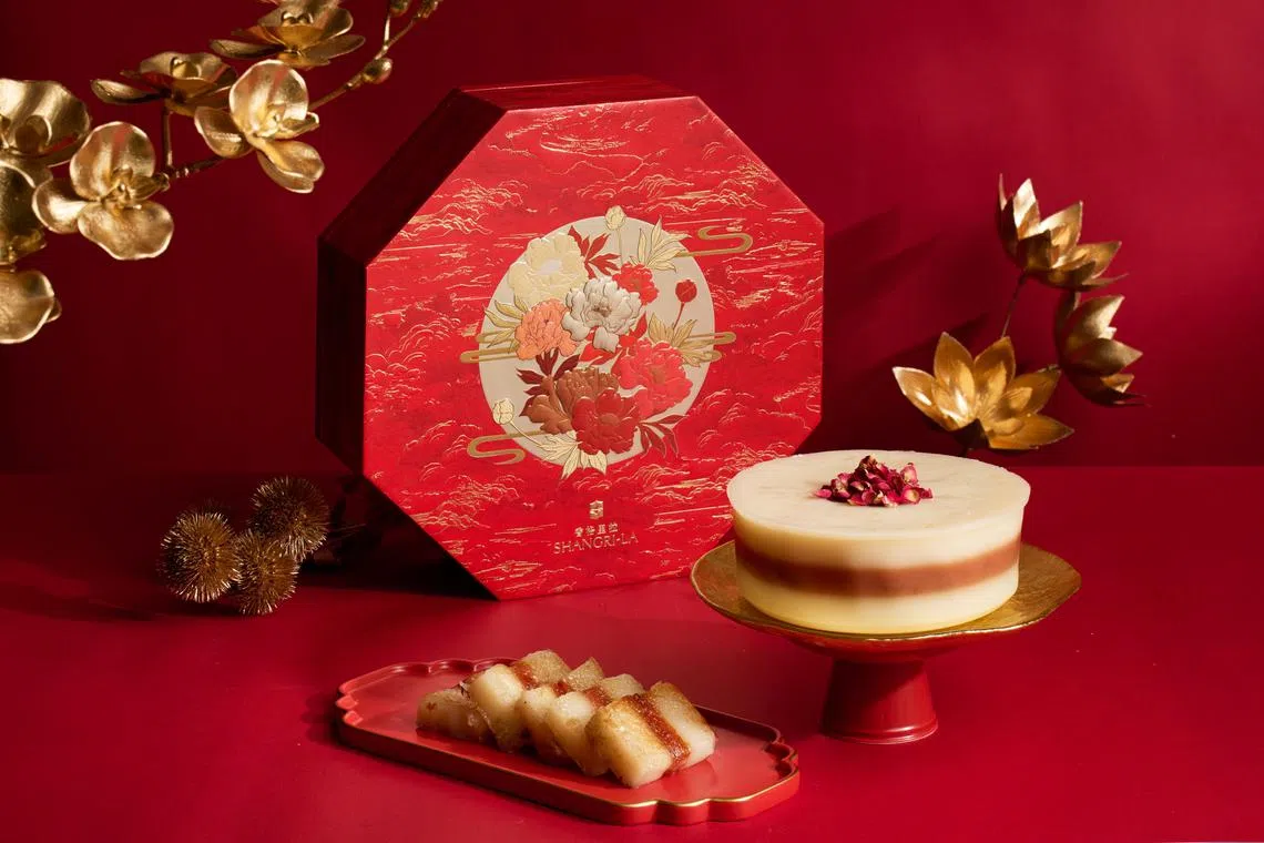 香格里拉酒店玫瑰燕窝海藻糖椰汁年糕，以较健康的海藻糖制成。（酒店提供）