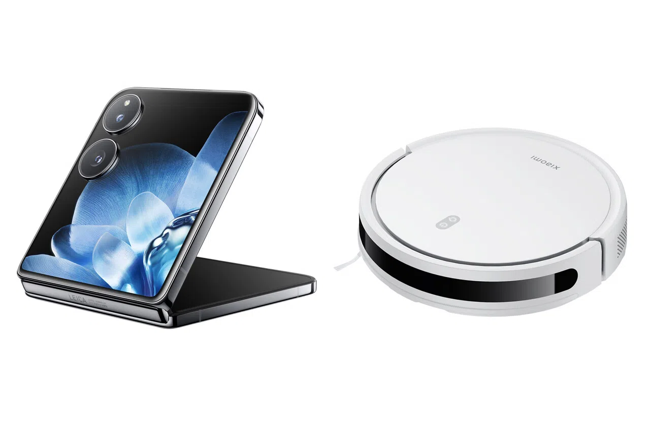 小米Mix Flip折叠手机与小米扫地机器人E10等产品将在本周末推出限定优惠。（小米提供）