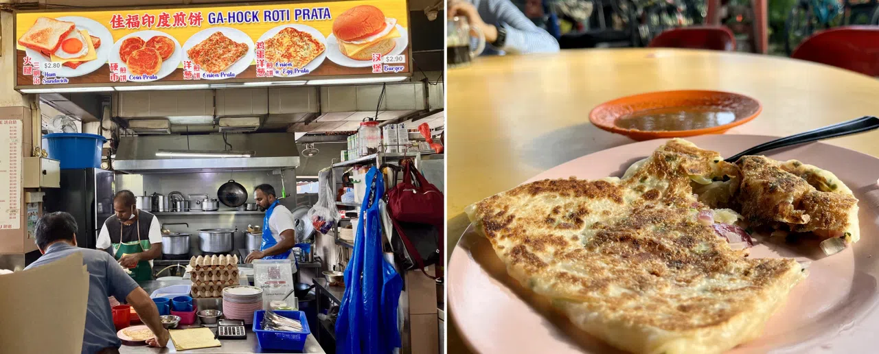 佳福的洋葱印度煎饼，罕见加入青葱，脆而不油。（陈映蓁摄）