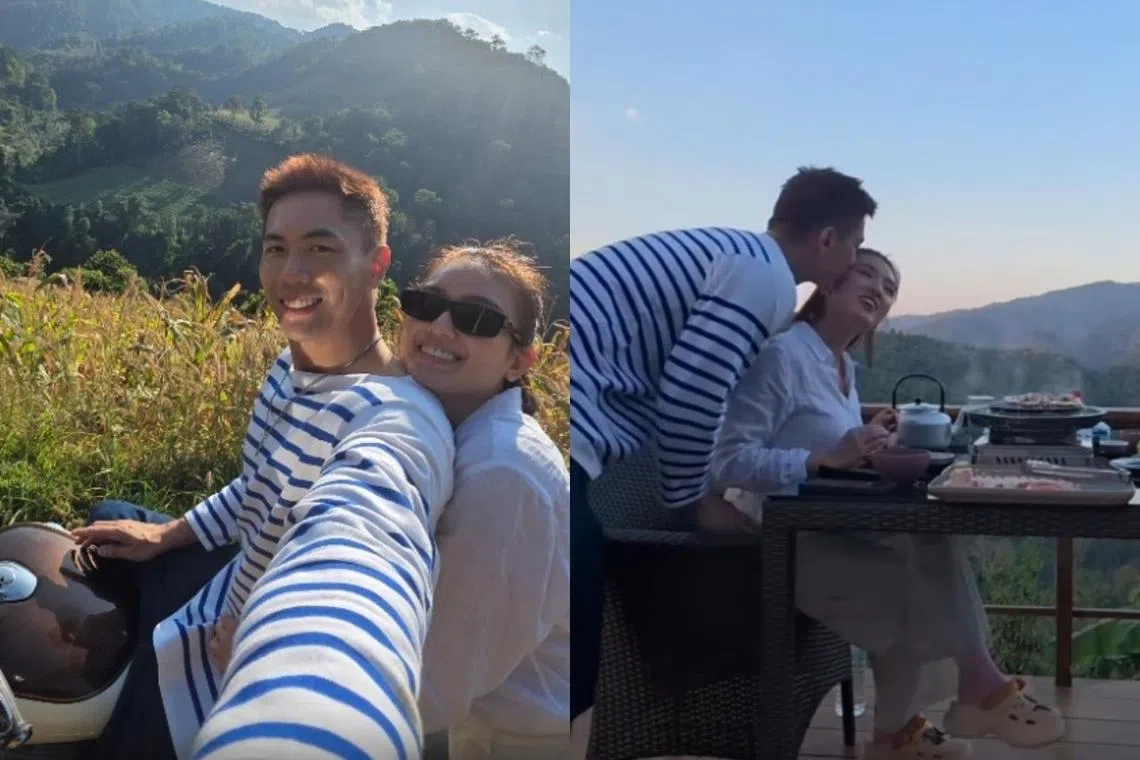 张奕恺（图左）和洪凌到泰国清迈度假。（取自张奕恺IG）