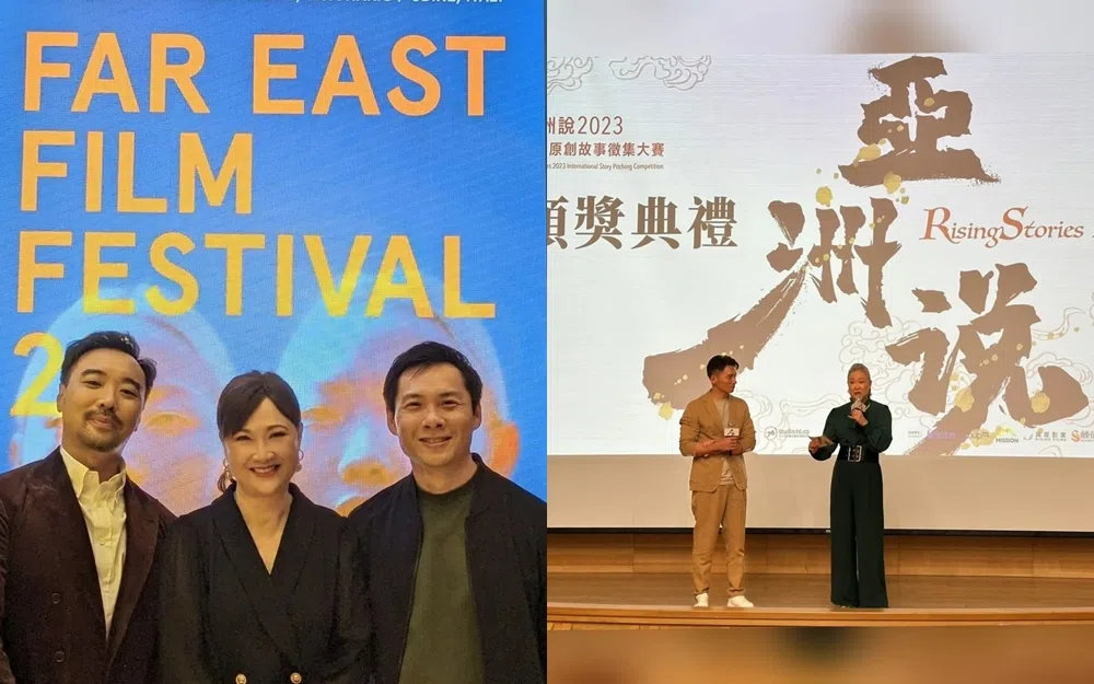 洪慧芳2023年出席了意大利等地的影展（左图），也担任台北“亚洲说2023”评审。（取自洪慧芳IG）