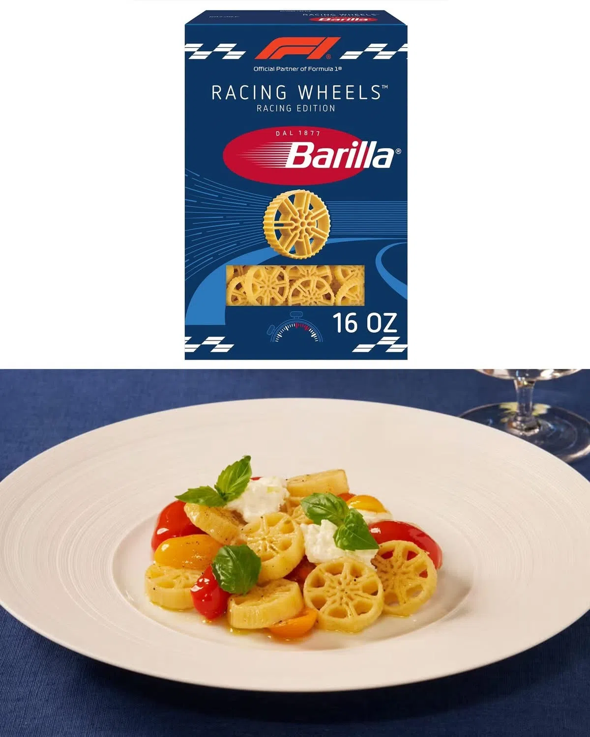 Barilla推出F1轮胎造型意大利面，细节设计精巧，让人不忍下口。（Barilla图片）