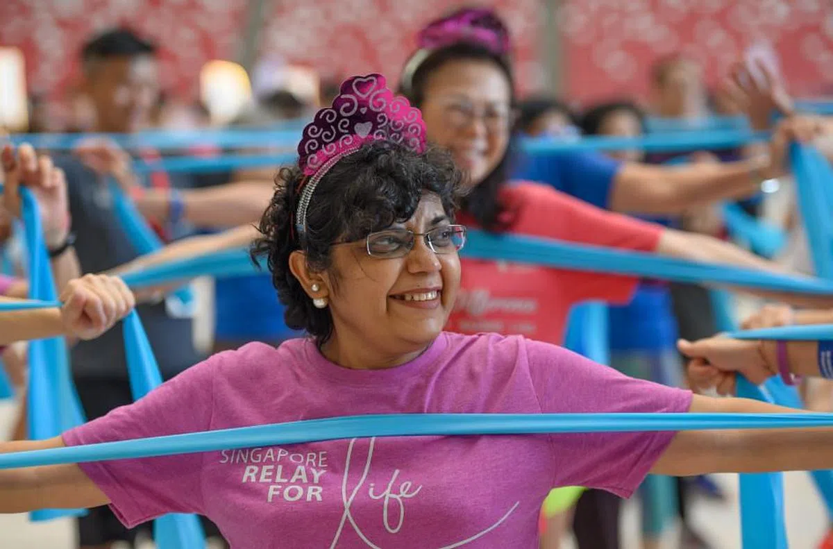 第四期转移性肺癌患者迪巴参与2019年新加坡防癌协会的“为生命接力”活动。（受访者提供）