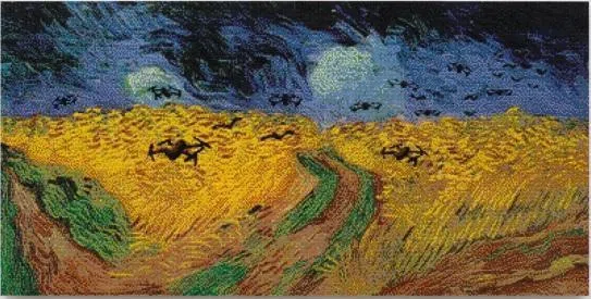 艾未未以玩具积木演绎梵高的《麦田上的鸦群》（2024）。（新加坡当代唐人艺术中心提供）