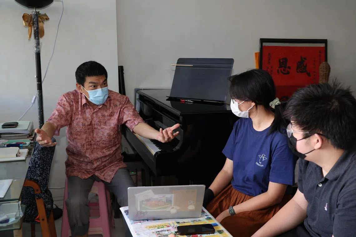 陈灿汶也是本地作曲名师，以恪守传统，传授严格的西方作曲理论著称。（梁麒麟摄）