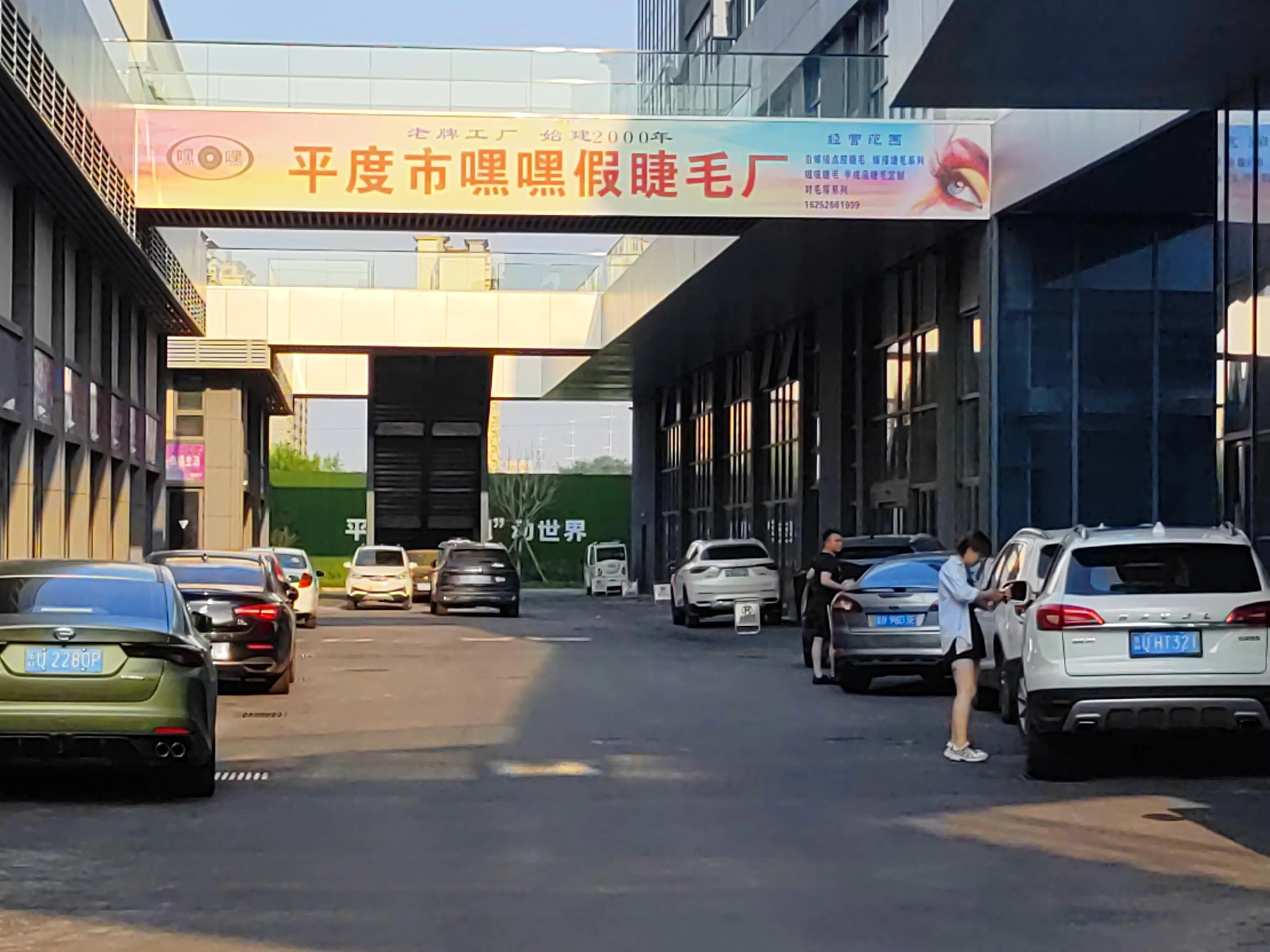 山东平度号称“全球睫毛之都”，假睫毛厂在当地随处可见。图为平度美妆在线经济产业园区。（孟丹丹摄）