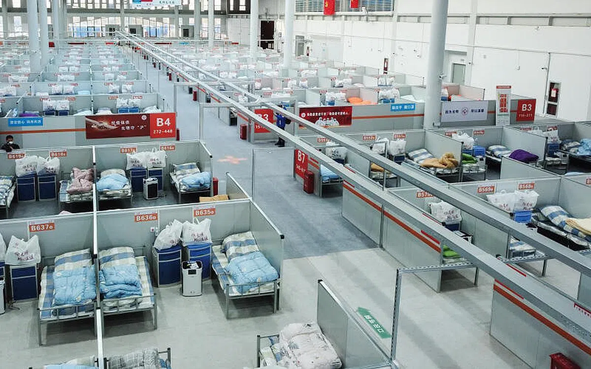 位于上海崇明区花博园的复兴馆方舱医院4月4日开舱。（新华社）